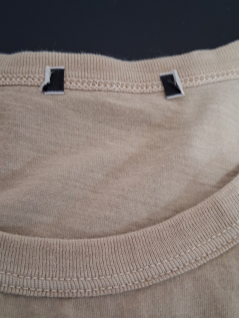 Buck Mason Women's Short-Sleeve Slub Knit Crewneck Tee in Beige - Picture 5 of 6